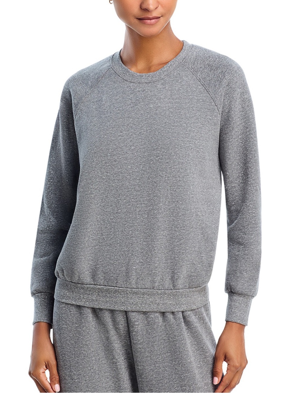 NWT PerfectWhiteTee Scarlett Fleece Sweatshirt Size XS Dark Heather Grey